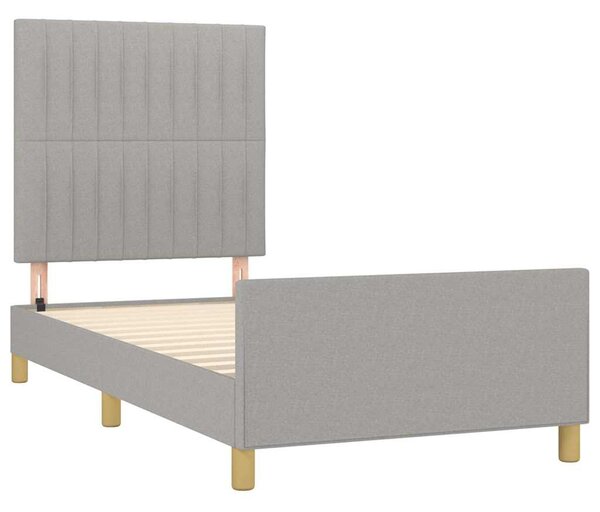 Rám postele bez matrace světle šedý 90 x 200 cm textil 3125187