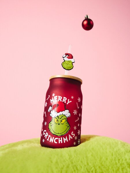 Sinsay - Hrnek s víčkem a brčkem Grinch - vícebarevná