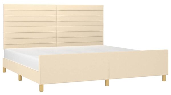 Rám postele bez matrace krémový 200 x 200 cm textil 3125167