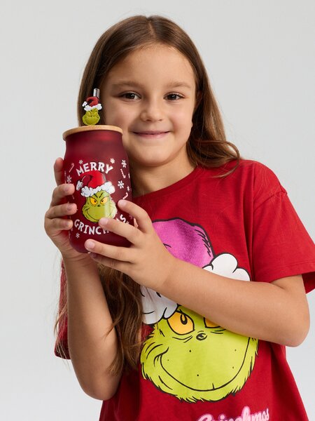 Sinsay - Hrnek s víčkem a brčkem Grinch - vícebarevná