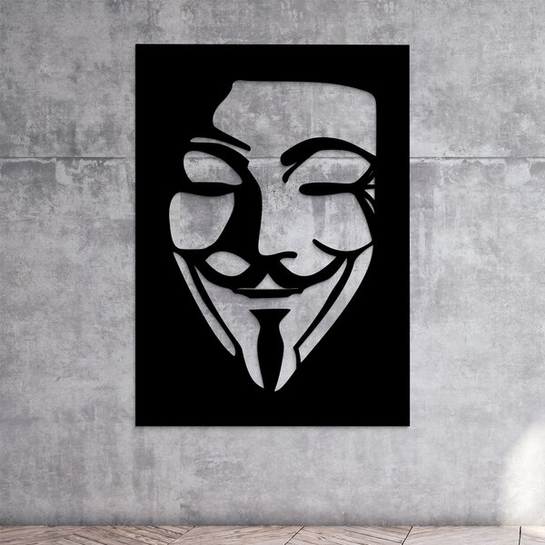 DUBLEZ | Dřevěný obraz masky Anonymous - V jako Vendetta | Obraz