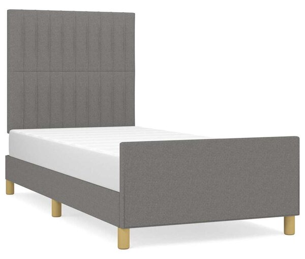 Rám postele bez matrace tmavě šedá 90 x 190 cm textil 3125180