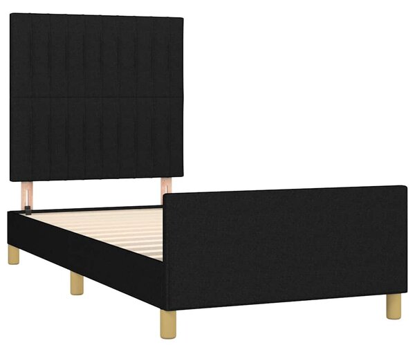 Rám postele bez matrace černá 80 x 200 cm textil 3125173