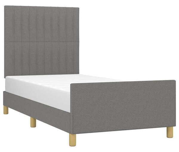 Rám postele bez matrace tmavě šedá 90 x 190 cm textil 3125180