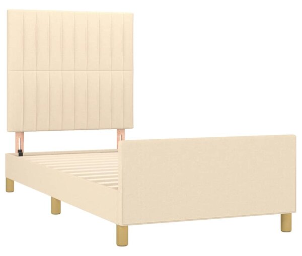 Rám postele bez matrace krémová 100 x 200 cm textil 3125200