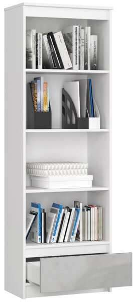 Regál R60 1SZ 4P CLP bílý / metalický lesk