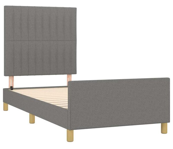 Rám postele bez matrace tmavě šedá 90 x 190 cm textil 3125180