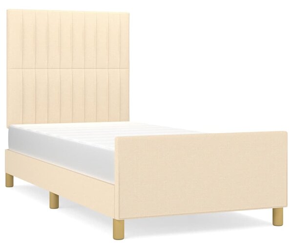 Rám postele bez matrace krémová 100 x 200 cm textil 3125200