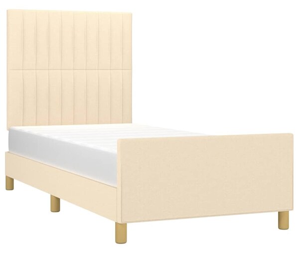 Rám postele bez matrace krémová 100 x 200 cm textil 3125200
