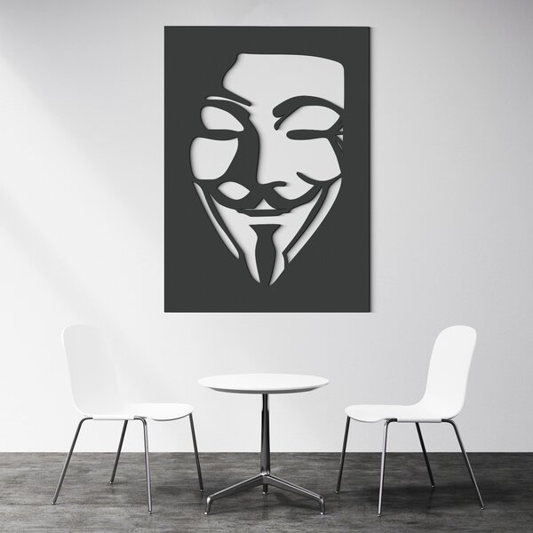 DUBLEZ | Dřevěný obraz masky Anonymous - V jako Vendetta | Obraz
