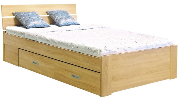 Zvýšené lůžko AMÉLIE Šířka 120 cm, Dub bělený, zapuštěné úchytky