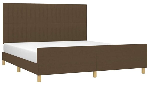 Rám postele bez matrace tmavě hnědý 160 x 200 cm textil 3125230