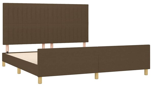 Rám postele bez matrace tmavě hnědý 160 x 200 cm textil 3125230