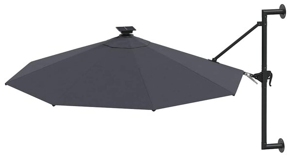 Nástěnný zahradní slunečník s LED 300 cm antracitový 312524