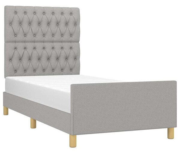 Rám postele bez matrace světle šedý 90 x 200 cm textil 3125268