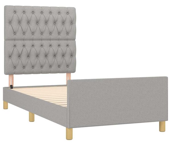 Rám postele bez matrace světle šedý 90 x 200 cm textil 3125268