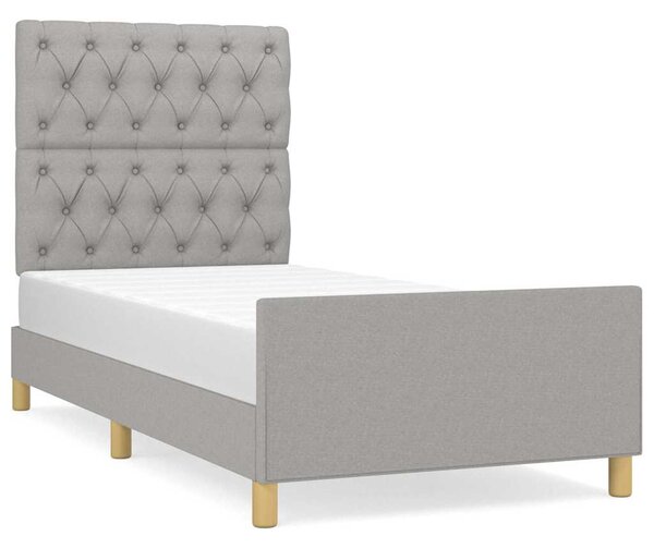 Rám postele bez matrace světle šedá 80 x 200 cm textil 3125252