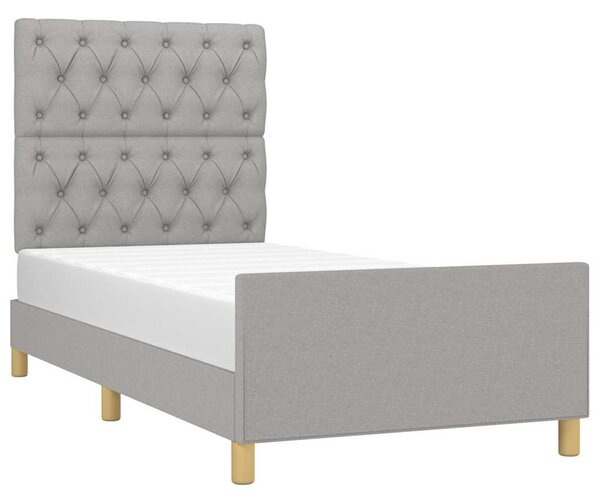 Rám postele bez matrace světle šedá 80 x 200 cm textil 3125252