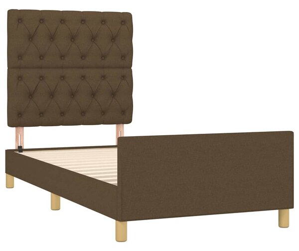 Rám postele bez matrace tmavě hnědá 80 x 200 cm textil 3125255