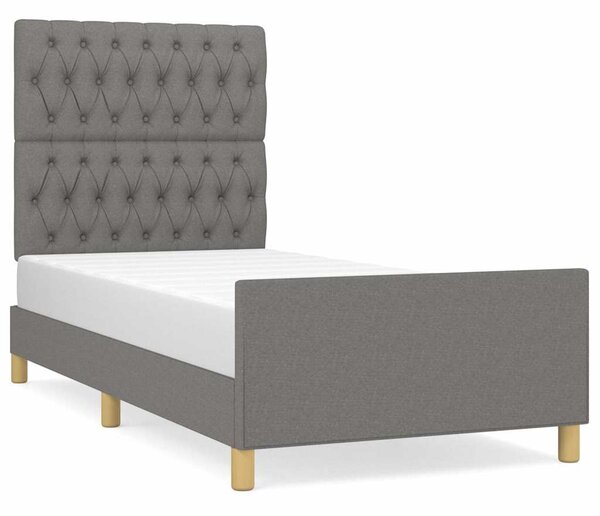 Rám postele bez matrace tmavě šedá 90 x 190 cm textil 3125261