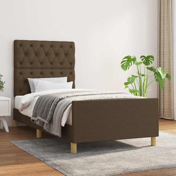 Rám postele bez matrace tmavě hnědá 80 x 200 cm textil 3125255