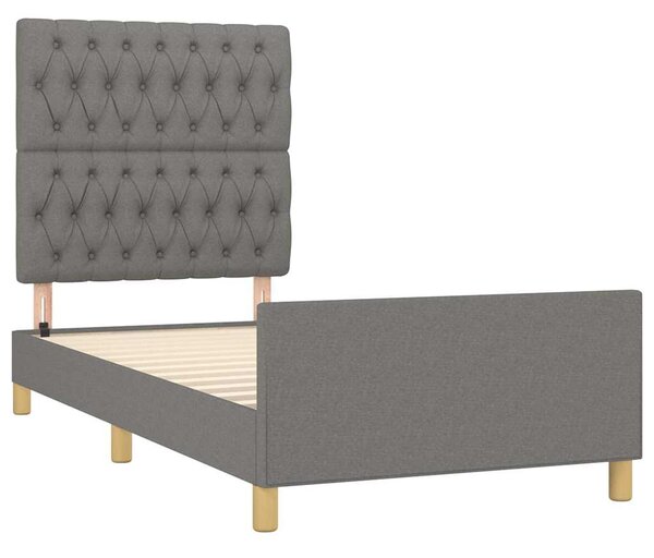 Rám postele bez matrace tmavě šedá 90 x 190 cm textil 3125261