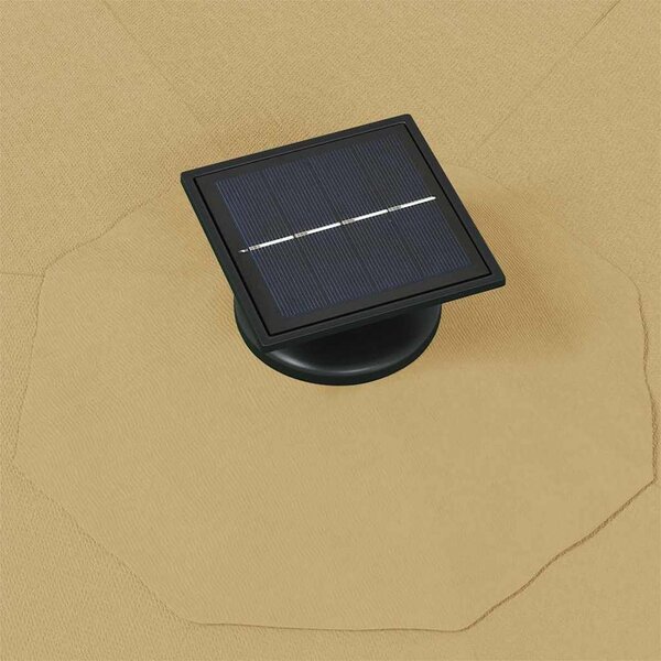 Nástěnný zahradní slunečník s LED 300 cm taupe 312525