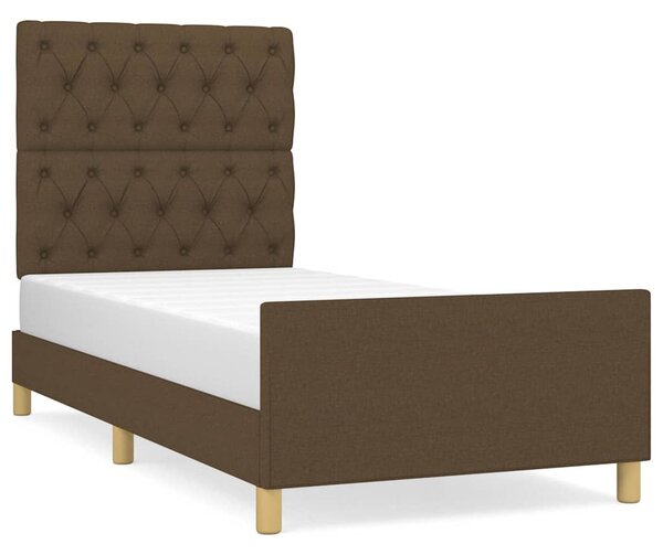Rám postele bez matrace tmavě hnědá 80 x 200 cm textil 3125255