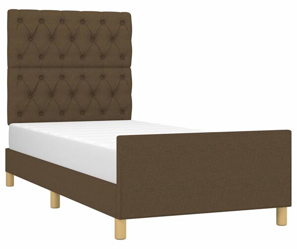 Rám postele bez matrace tmavě hnědá 80 x 200 cm textil 3125255
