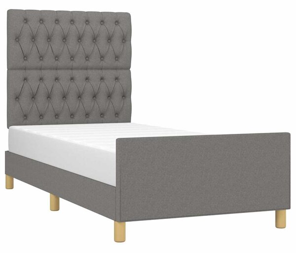 Rám postele bez matrace tmavě šedá 90 x 190 cm textil 3125261