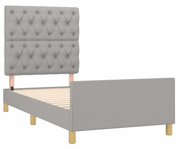 Rám postele bez matrace světle šedá 80 x 200 cm textil 3125252