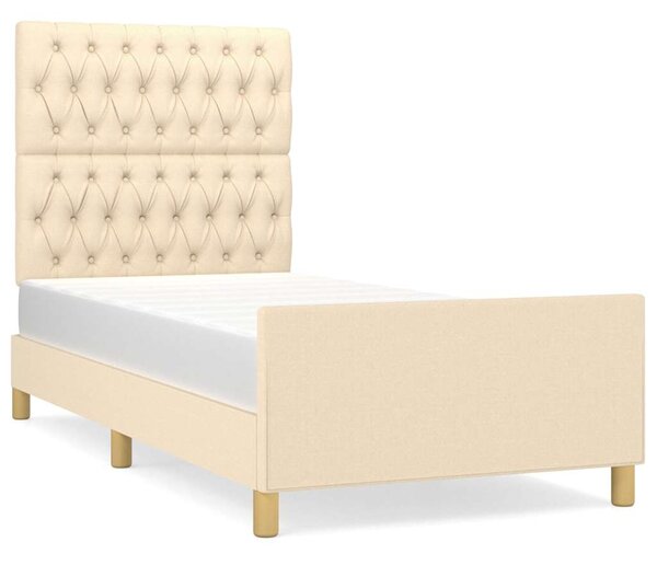 Rám postele bez matrací krémově 90x190 cm textil 3125265