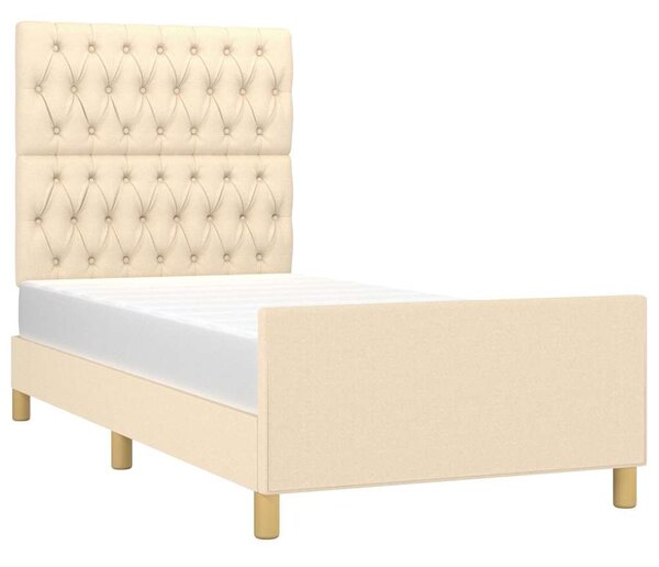 Rám postele bez matrací krémově 90x190 cm textil 3125265