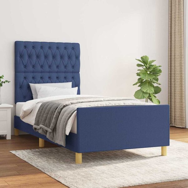 Rám postele bez matrací modrá 90x200 cm textil 3125274