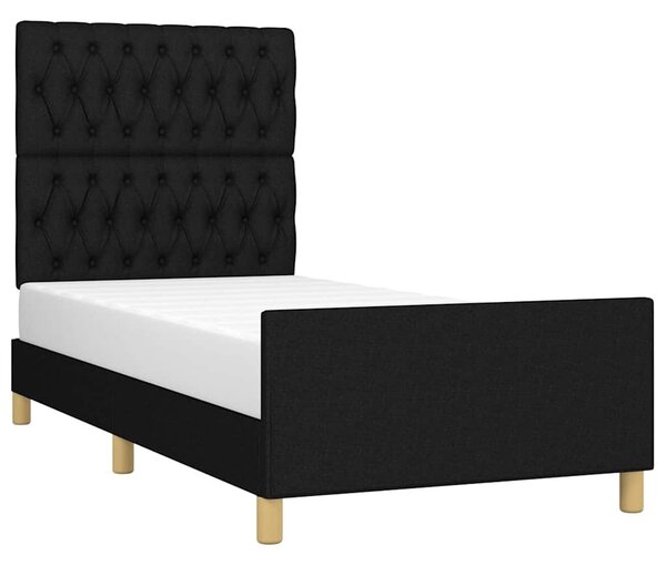 Rám postele bez matrace černý 100 x 200 cm textil 3125278