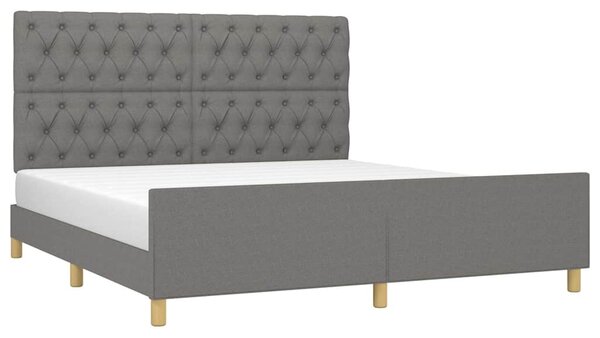 Rám postele bez matrace tmavě šedý 160 x 200 cm textil 3125309