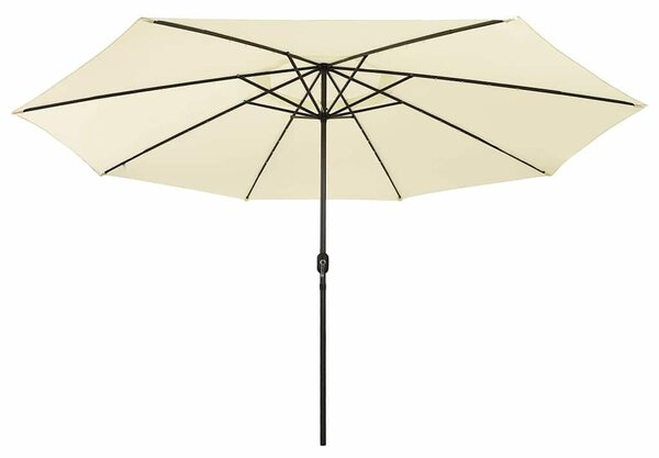 Zahradní slunečník s LED osvětlením 400 cm pískový 312530