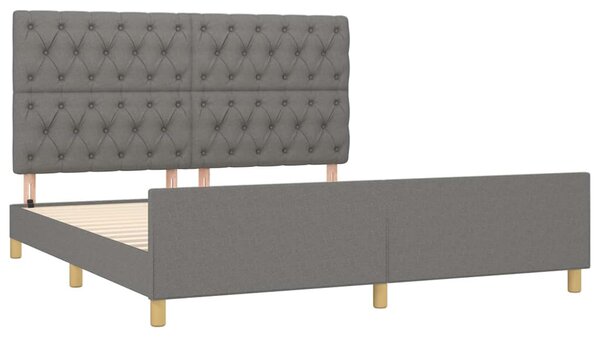 Rám postele bez matrace tmavě šedý 160 x 200 cm textil 3125309