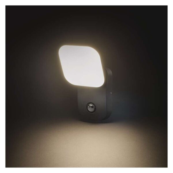 EMOS LED zahradní nástěnné svítidlo s čidlem soumraku NIKA, 12 × 12 × 20 cm, 12,8 W, teplá bílá 1554112001