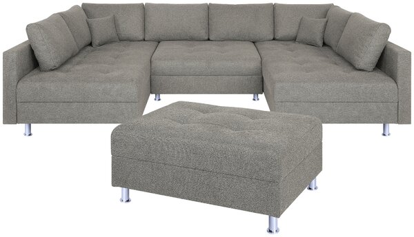 SEDACÍ SOUPRAVA, textil, šedohnědá P & B - Sedací soupravy, Online Only