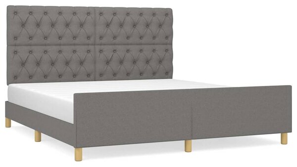 Rám postele bez matrace tmavě šedý 160 x 200 cm textil 3125309
