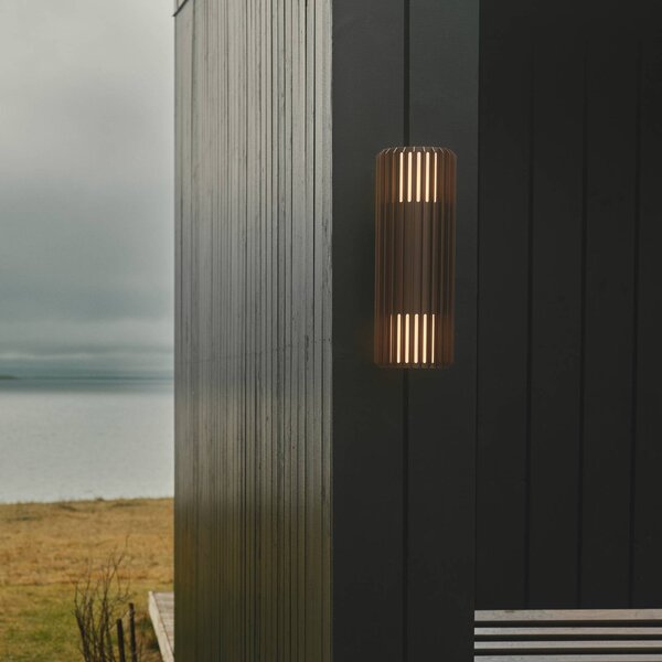 Nordlux Venkovní nástěnné svítidlo Aludra Double Seaside hliník hnědý 2-ramenné., stmívatelný, Hnědá / rez, Hliník
