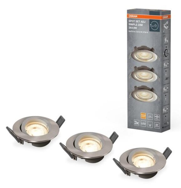 LEDVANCE LED vestavné svítidlo Spot Set Adj Simple Dim 3×4,9 W 2700 K stmívatelné