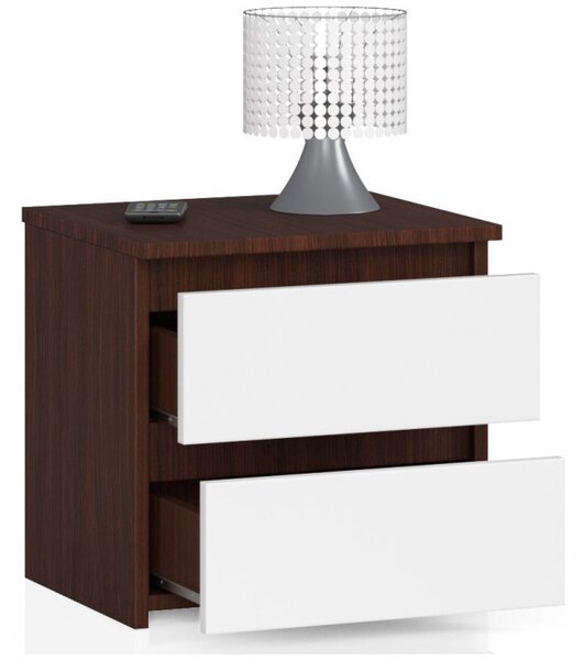Noční stolek CL2 2SZ CLP wenge / bílý