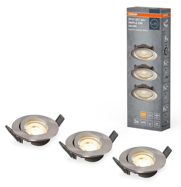 LEDVANCE LED vestavné svítidlo Spot Set Adj Simple Dim 3×4,9 W 2700 K stmívatelné