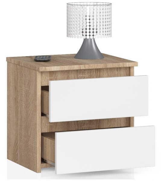 Noční stolek CL2 2SZ CLP dub sonoma / bílý
