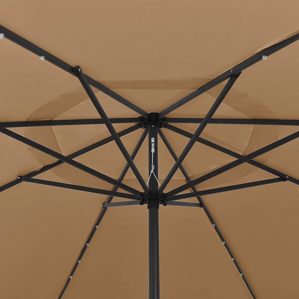 Zahradní slunečník s LED osvětlením 400 cm taupe 312533