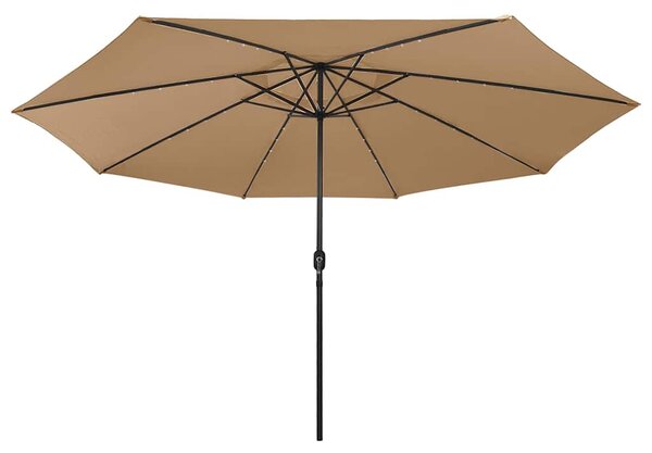 Zahradní slunečník s LED osvětlením 400 cm taupe 312533
