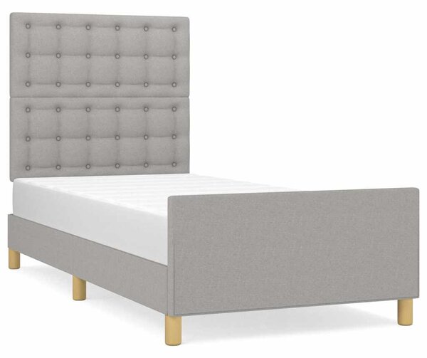 Rám postele bez matrace světle šedá 100 x 200 cm textil 3125357