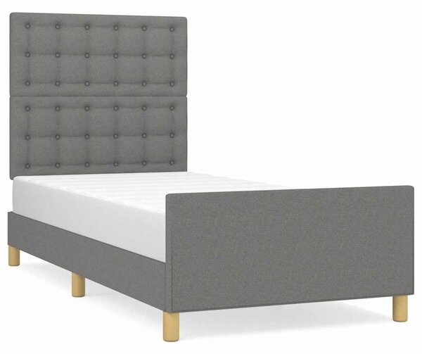 Rám postele s čelem tmavě šedý 80 x 200 cm textil 3125334